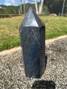 9” Blue Hypersthene Crystal Tower Obelisk Rare Statement Piece